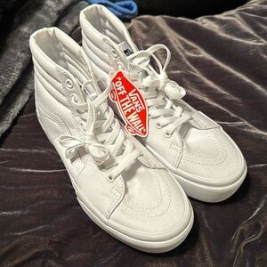 White high top, platform Vans